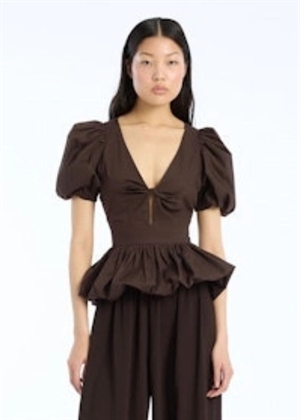 Marie keyhole Puff sleeve bubble top Mole ROTATE By Birger Christensen 